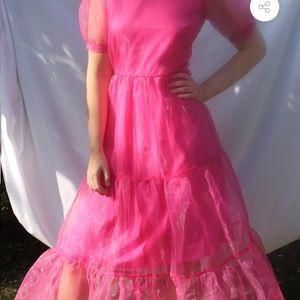 Organza tie back maxi dress